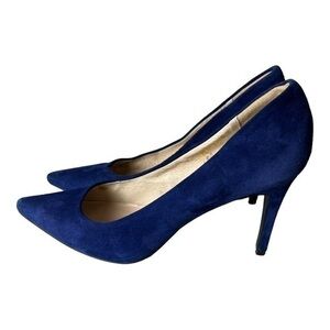 Zohar Diva Blue Suede Pointed Toes Heels Pump Size 38 (7.5)